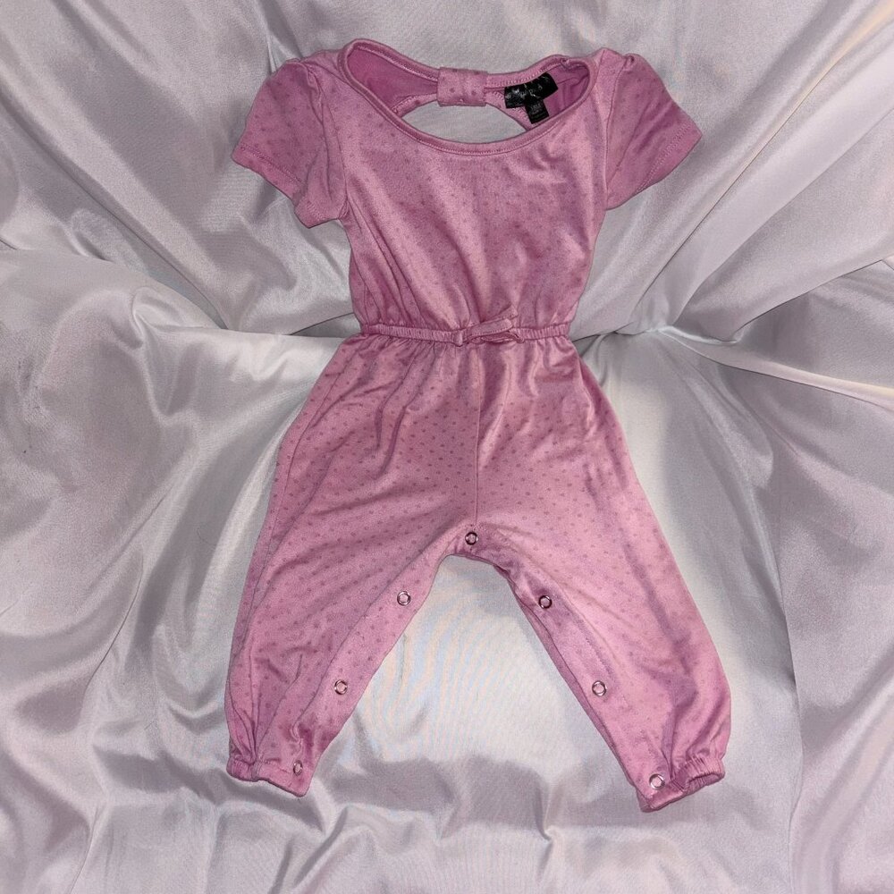 Picapino Jumper One Piece Pink with Pink Dots, Excellent Condition Girls 18 MO